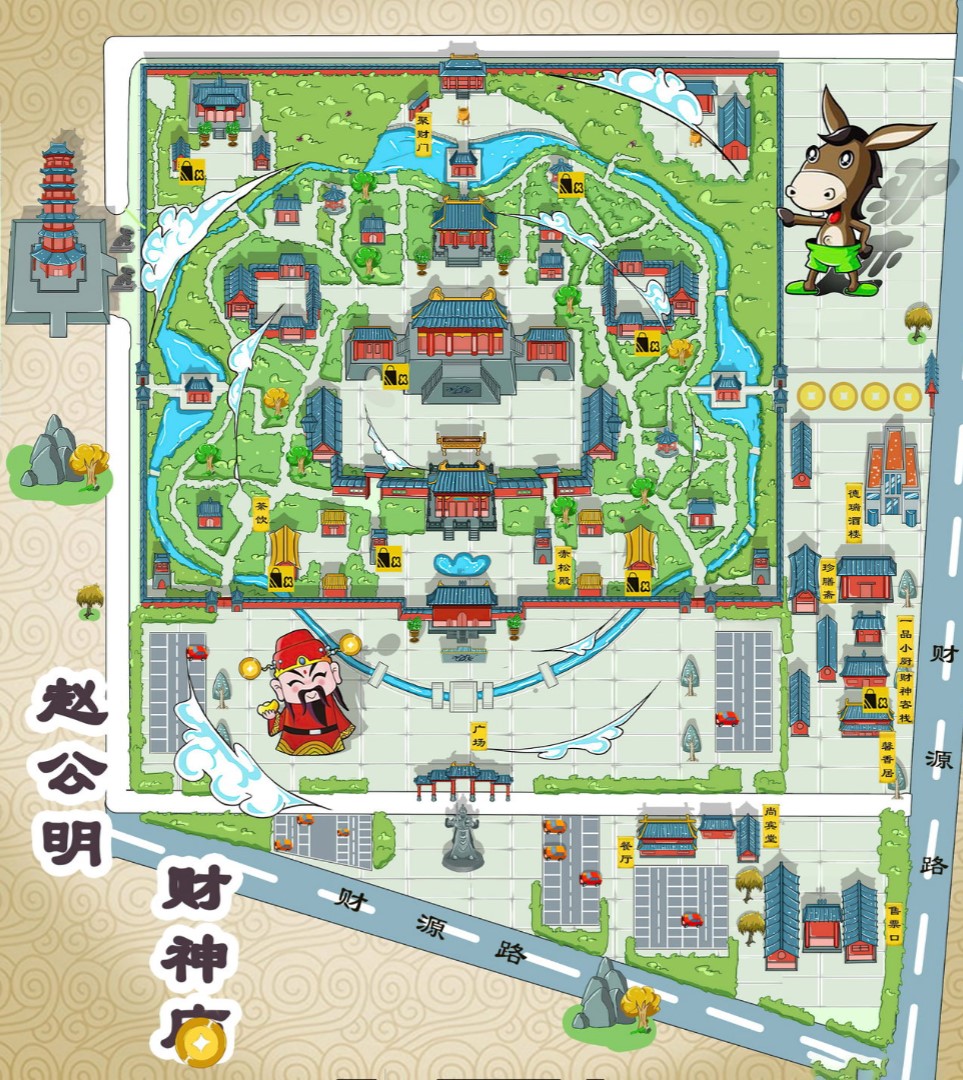 兴城寺庙类手绘地图